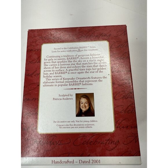 2 Hallmark Barbie Ornaments 2001 Christmas Celebration And Millennium Princess - Picture 5 of 11